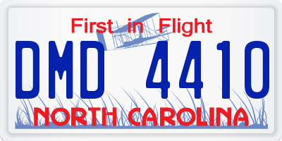 NC license plate DMD4410