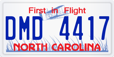 NC license plate DMD4417