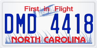 NC license plate DMD4418