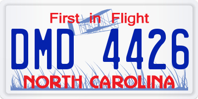 NC license plate DMD4426