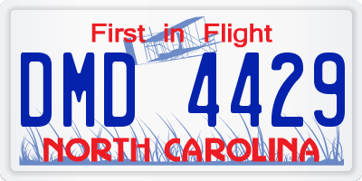 NC license plate DMD4429