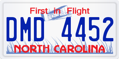 NC license plate DMD4452
