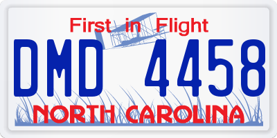 NC license plate DMD4458