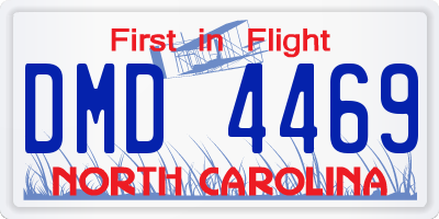 NC license plate DMD4469