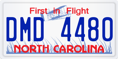 NC license plate DMD4480