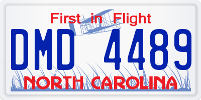 NC license plate DMD4489