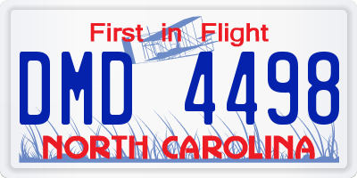 NC license plate DMD4498