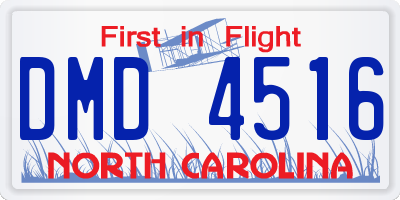 NC license plate DMD4516