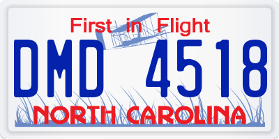 NC license plate DMD4518