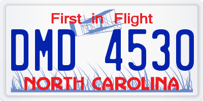 NC license plate DMD4530