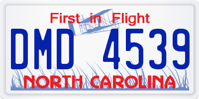 NC license plate DMD4539