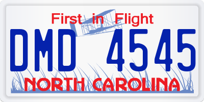 NC license plate DMD4545