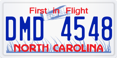NC license plate DMD4548