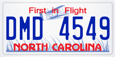NC license plate DMD4549