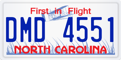 NC license plate DMD4551