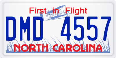 NC license plate DMD4557