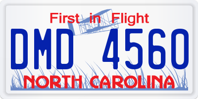 NC license plate DMD4560