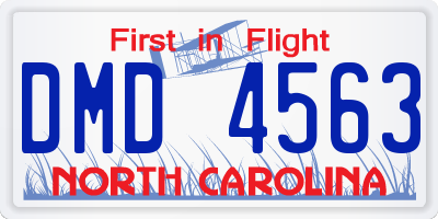 NC license plate DMD4563