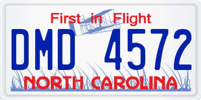 NC license plate DMD4572