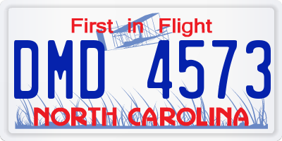 NC license plate DMD4573
