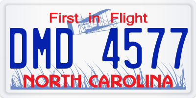 NC license plate DMD4577