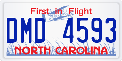 NC license plate DMD4593