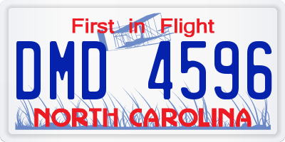 NC license plate DMD4596