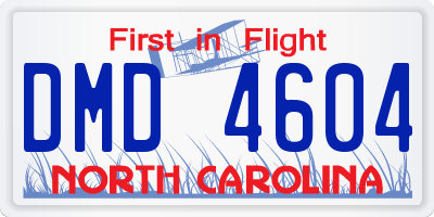 NC license plate DMD4604