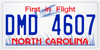 NC license plate DMD4607