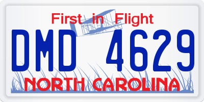 NC license plate DMD4629