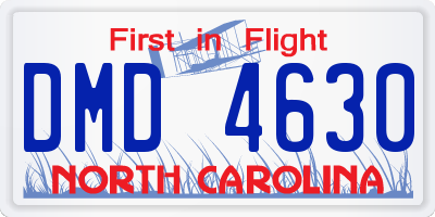 NC license plate DMD4630