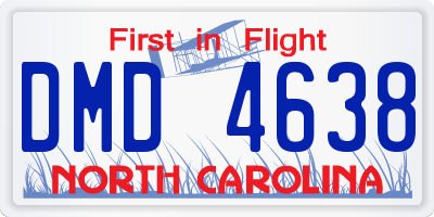 NC license plate DMD4638