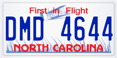 NC license plate DMD4644