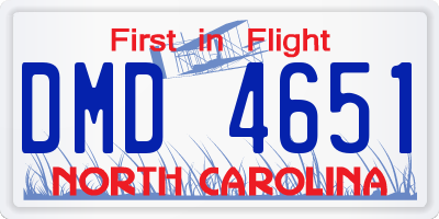 NC license plate DMD4651