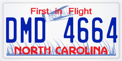 NC license plate DMD4664