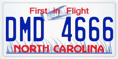 NC license plate DMD4666