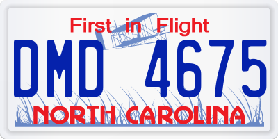 NC license plate DMD4675