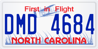 NC license plate DMD4684