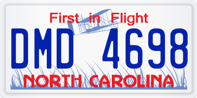 NC license plate DMD4698