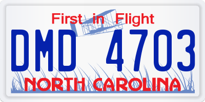 NC license plate DMD4703