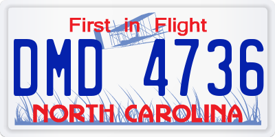 NC license plate DMD4736
