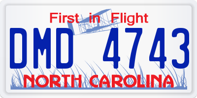 NC license plate DMD4743