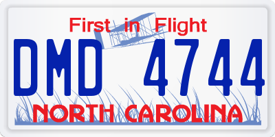 NC license plate DMD4744