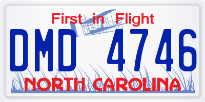 NC license plate DMD4746