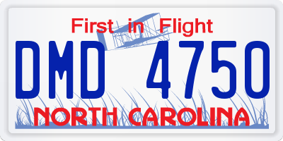 NC license plate DMD4750