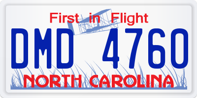 NC license plate DMD4760