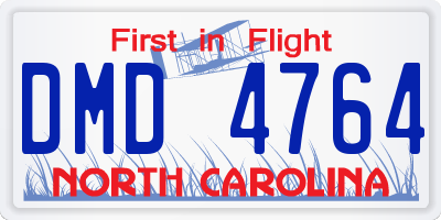 NC license plate DMD4764