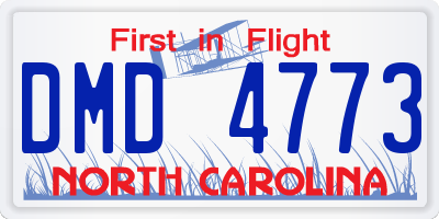 NC license plate DMD4773