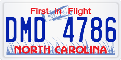 NC license plate DMD4786