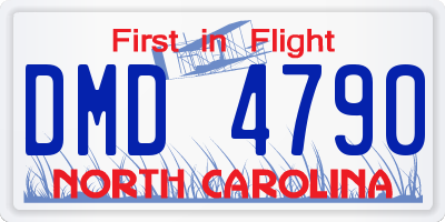 NC license plate DMD4790